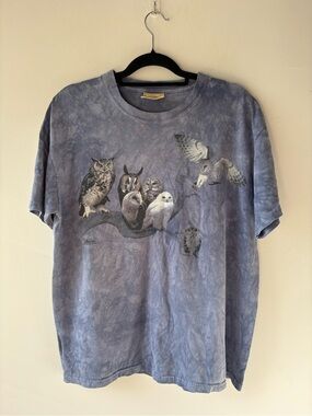 The Mountain Vintage 2005 Owl Graphic Tie-Dye T-Shirt Nature Wildlife Size L